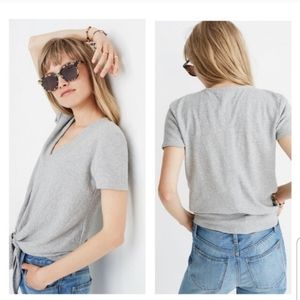 Madewell Texture Thread V Neck Modern Tie Top